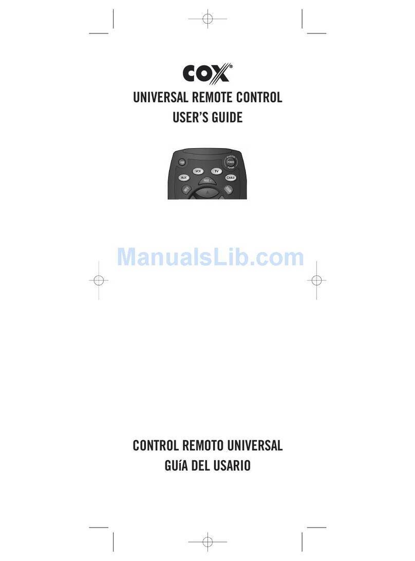 COX Cox Universal Remote Control User manual