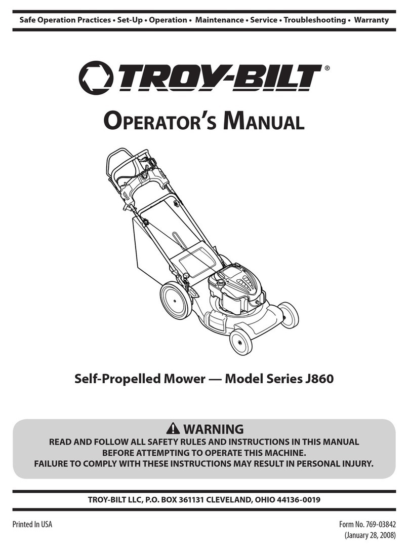 Troy-Bilt J860 Series Operator's manual