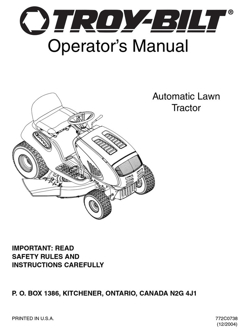Troy-Bilt Automatic Lawn Tractor Operator's manual