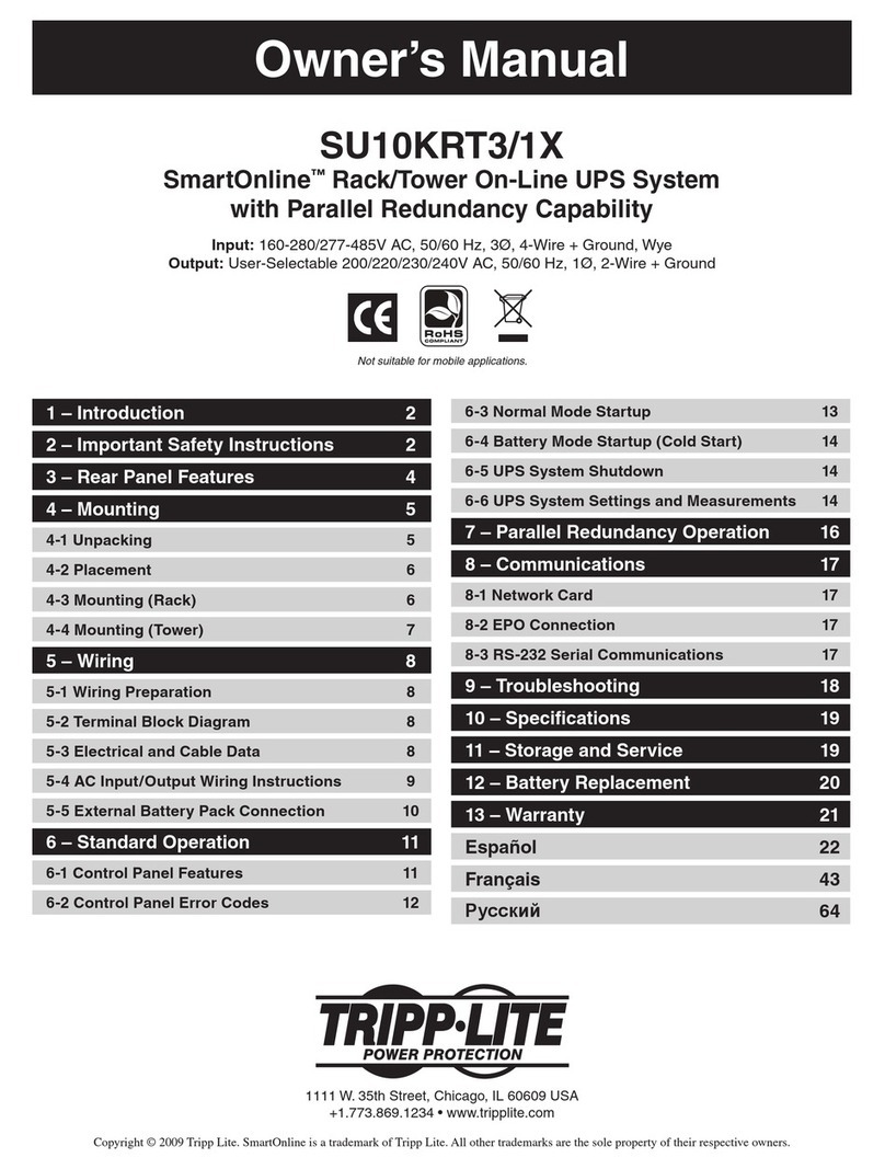 Tripp Lite SmartOnline SU10KRT1X User manual