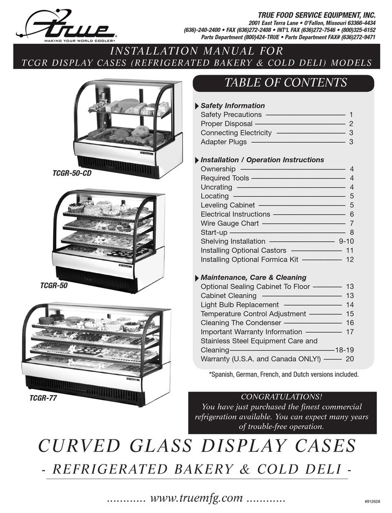 True Manufacturing Company TCGR-50 installation manual