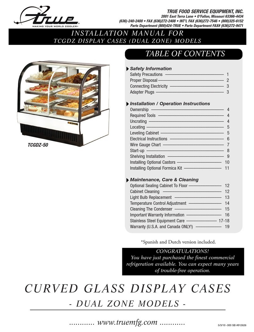 True Manufacturing Company TCGDZ-50 installation manual