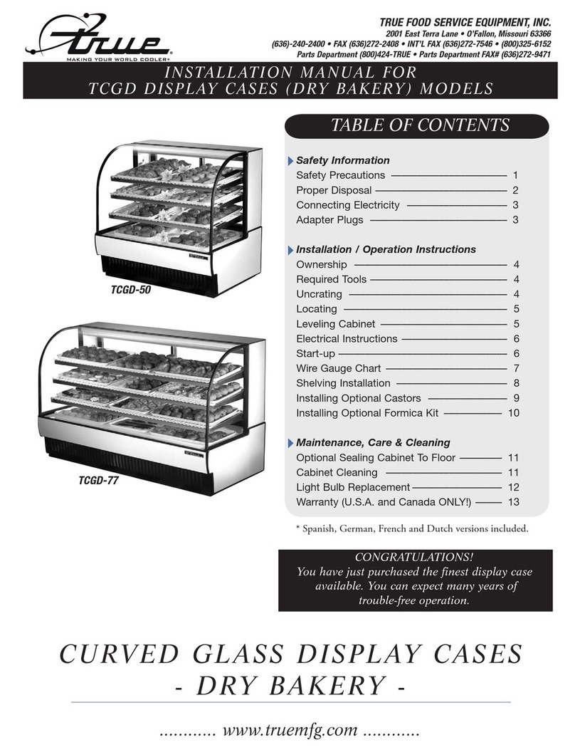True Manufacturing Company TCGD-50 installation manual