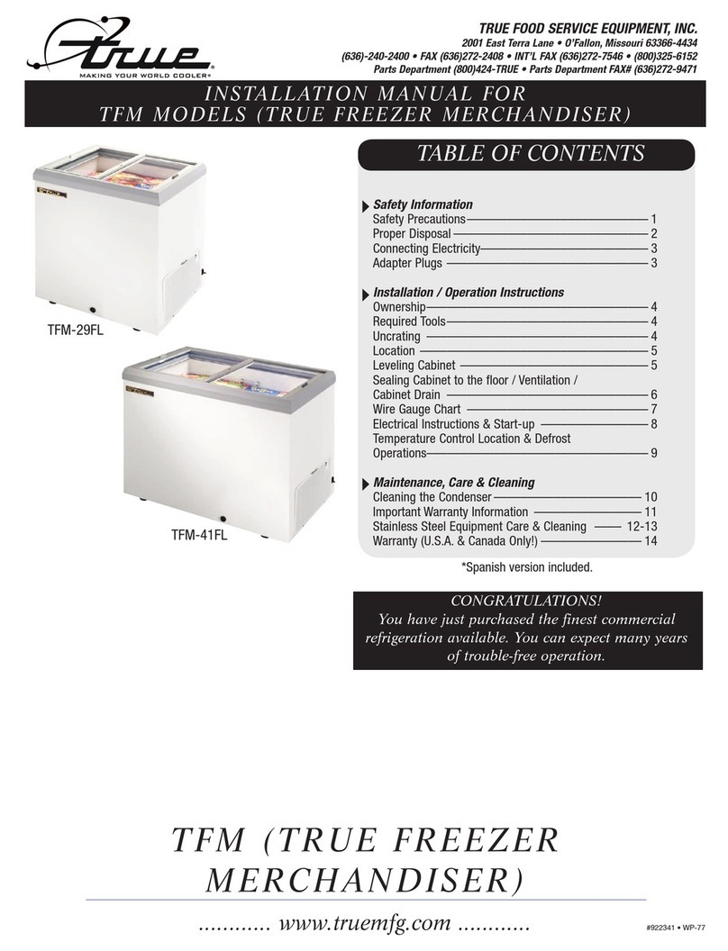 True Manufacturing Company 922341 installation manual True Manufacturing Company 922341 installation manual