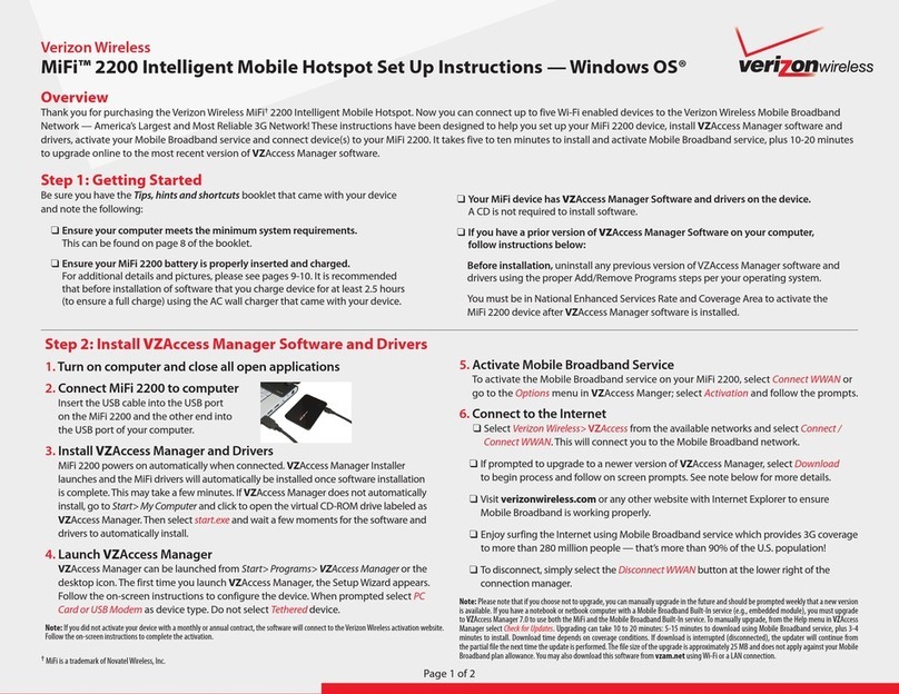 Verizon Wireless MIFI MiFi 2200 Manual