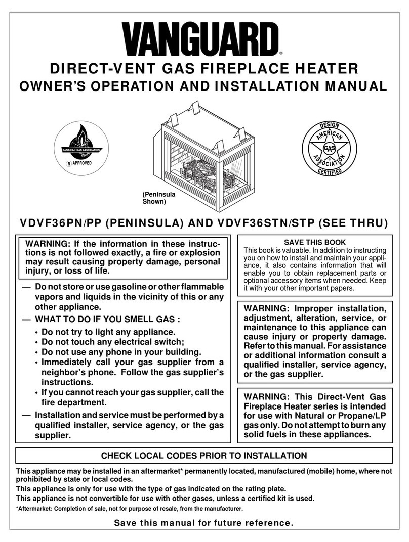 Vanguard VDVF36PN OWNER'S OPERATION AND INSTALLATION MANUAL