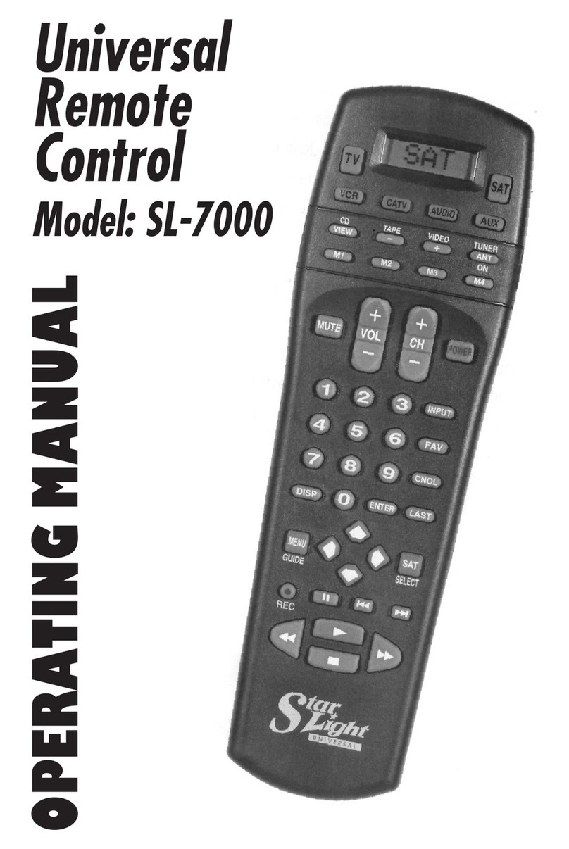 Universal Remote Control Star Light SL-7000 User manual