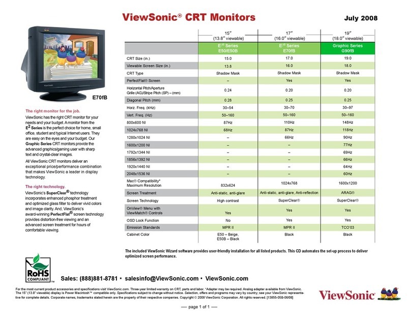 ViewSonic E50 - 15" CRT Display Specification sheet