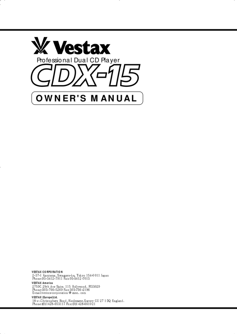 Vestax CDX-15 owner's manual
