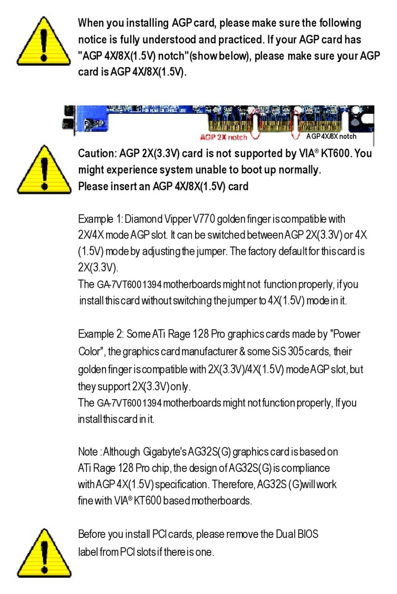 Gigabyte GA-7VT600 1394 user manual