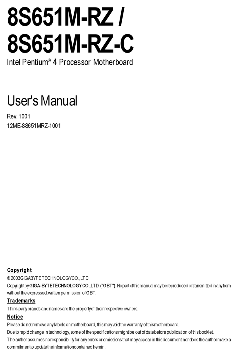 Gigabyte 8S651M-RZ user manual