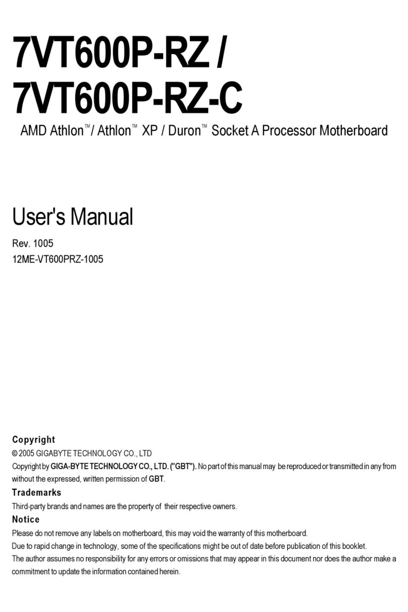 Gigabyte 7VT600P-RZ user manual