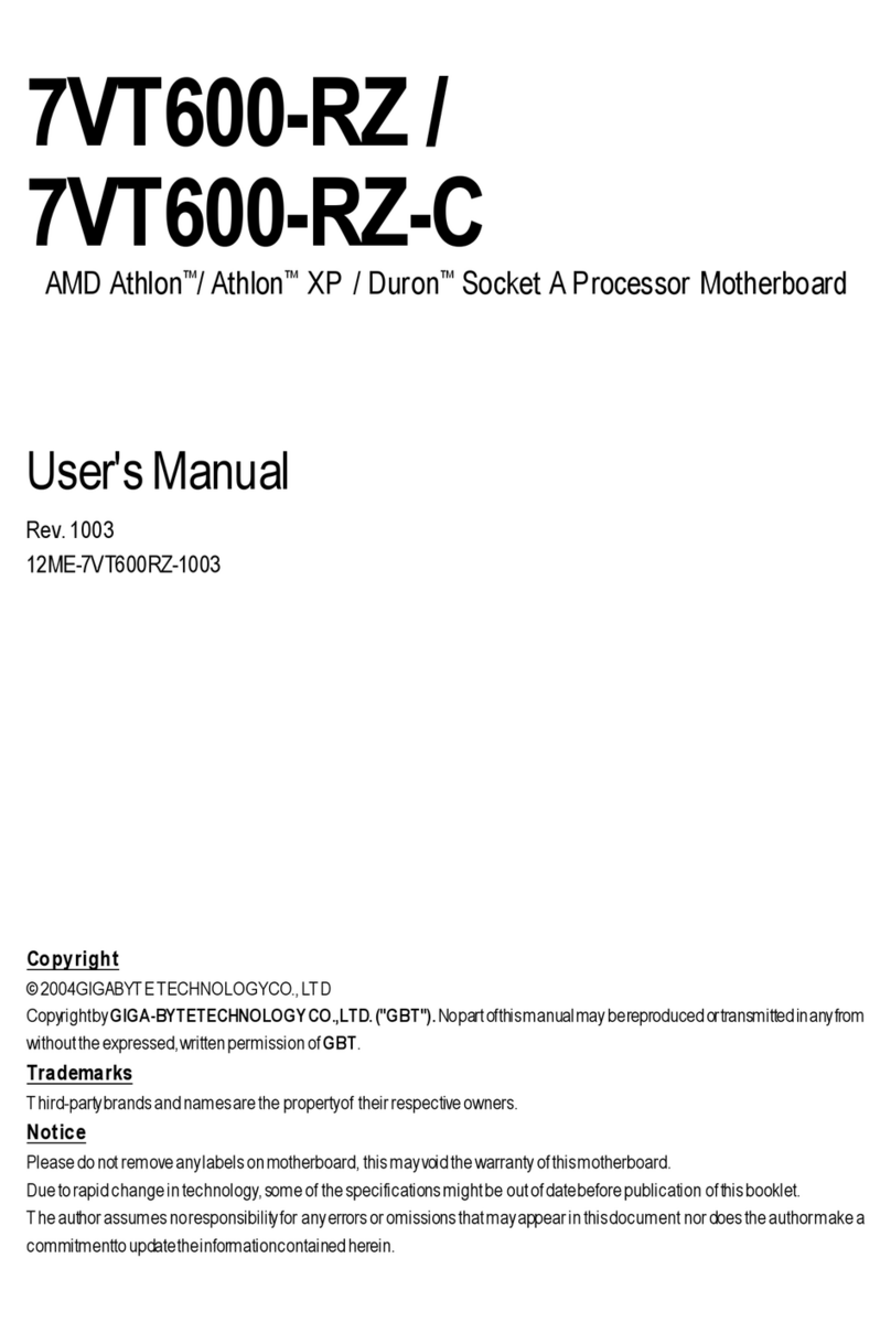 Gigabyte 7VT600-RZ user manual