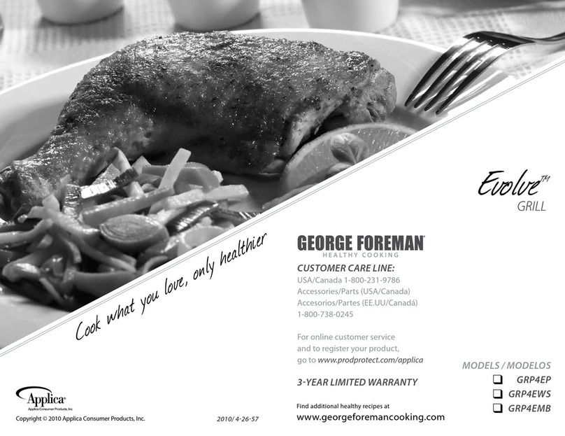 George Foreman Evolve GRP4EP Installation instructions