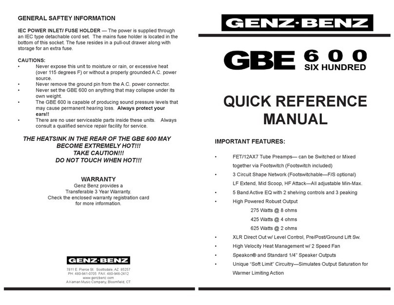 Genz Benz GBE 600 Service manual
