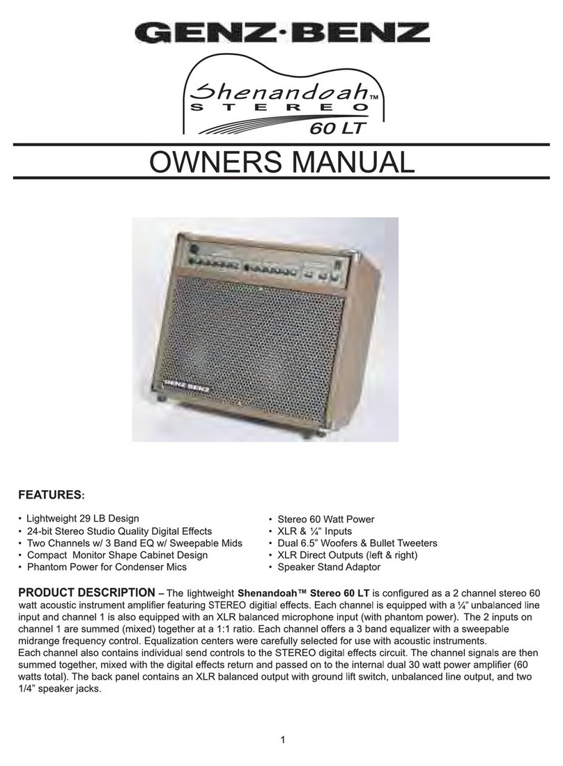 Genz Benz Shenandoah Stereo 60 LT User manual