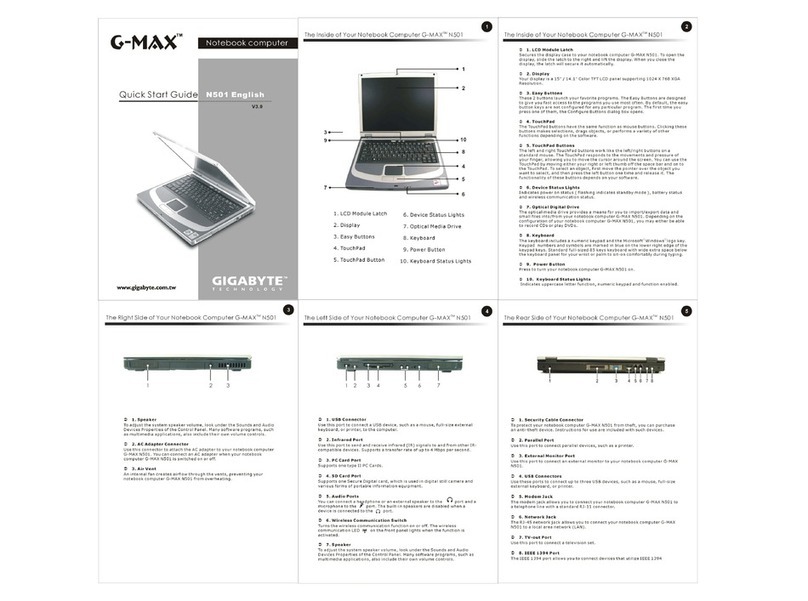 Gigabyte Notebook Computer G-MAX N501 User manual