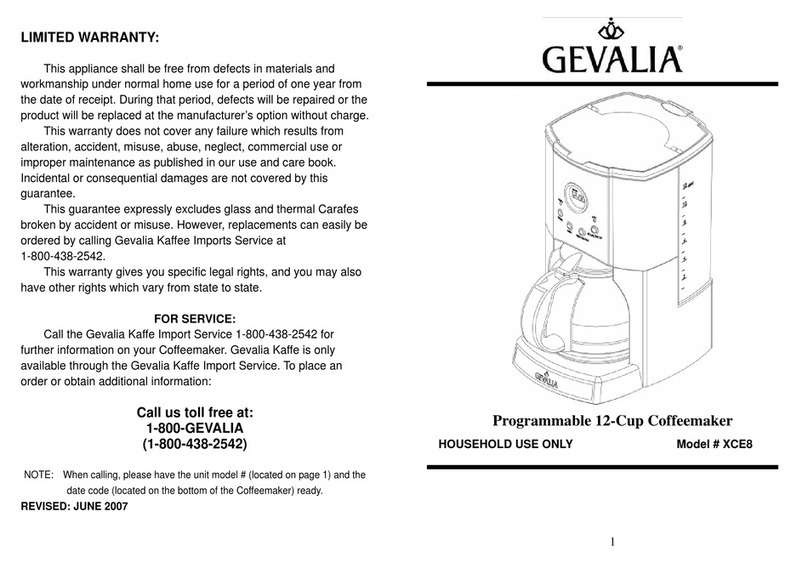 Gevalia XCE-8 User manual Gevalia XCE-8 User manual