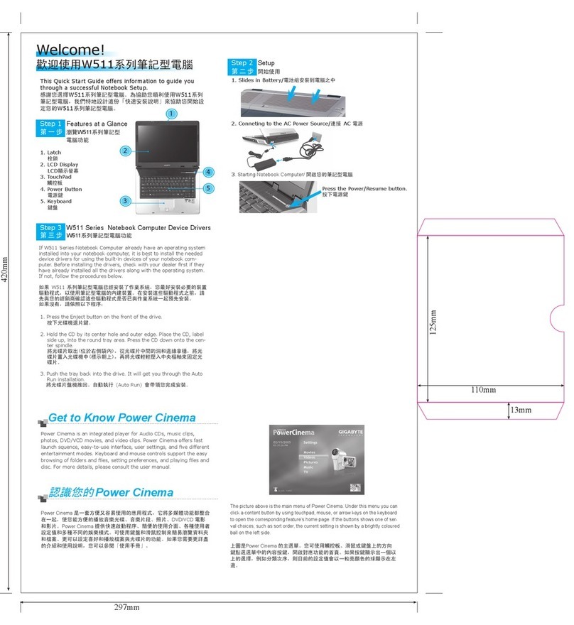Gigabyte W511 Series User manual