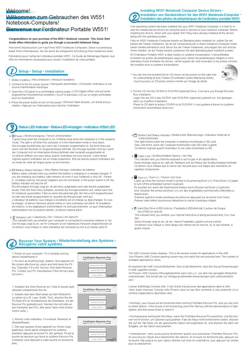 Gigabyte W551 User manual