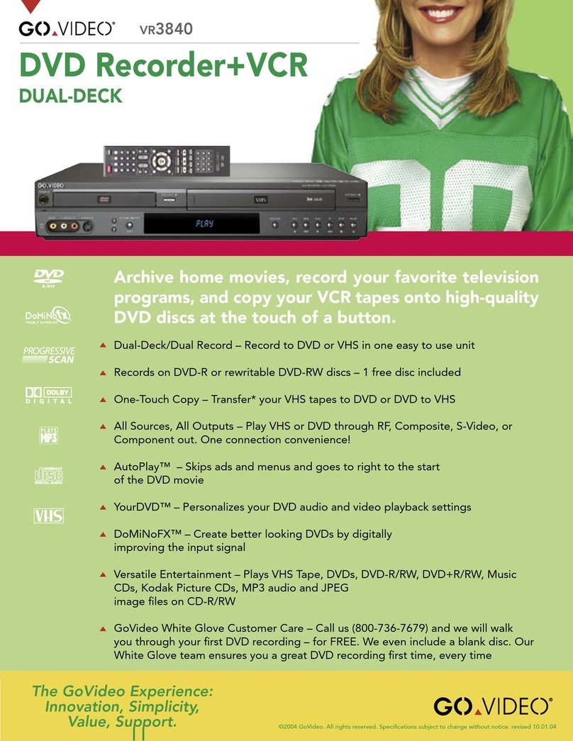 GoVideo VR3840 User manual