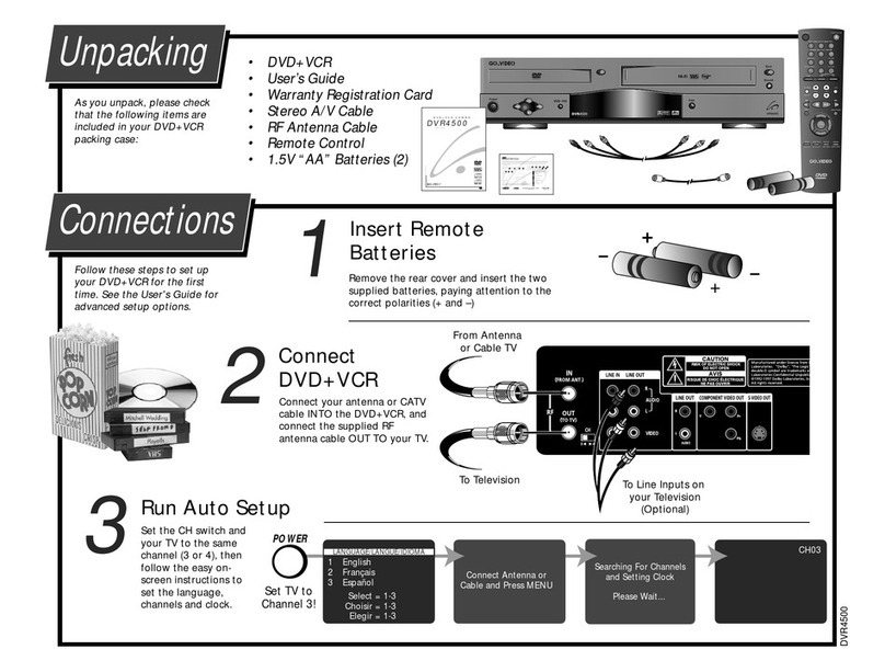 GoVideo DVR4500 quick reference