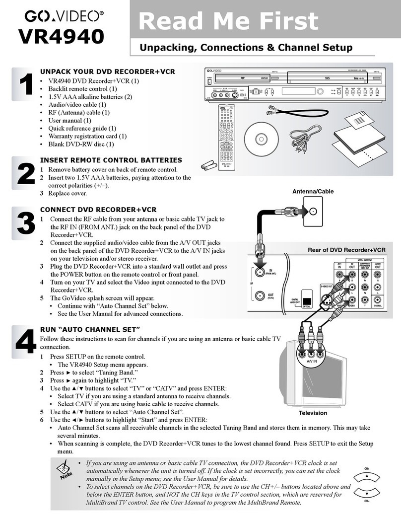 GoVideo VR4940 Read me first