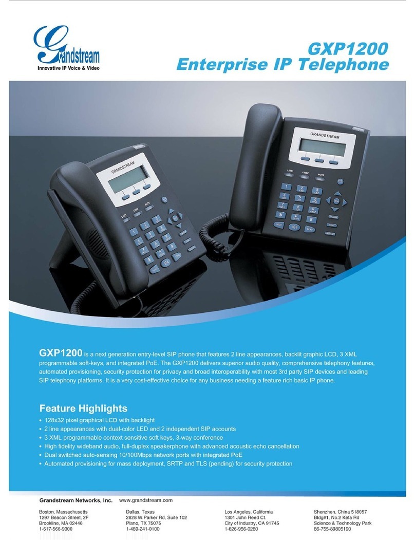 Grandstream Networks Grandstream GXP-1200 Specifications