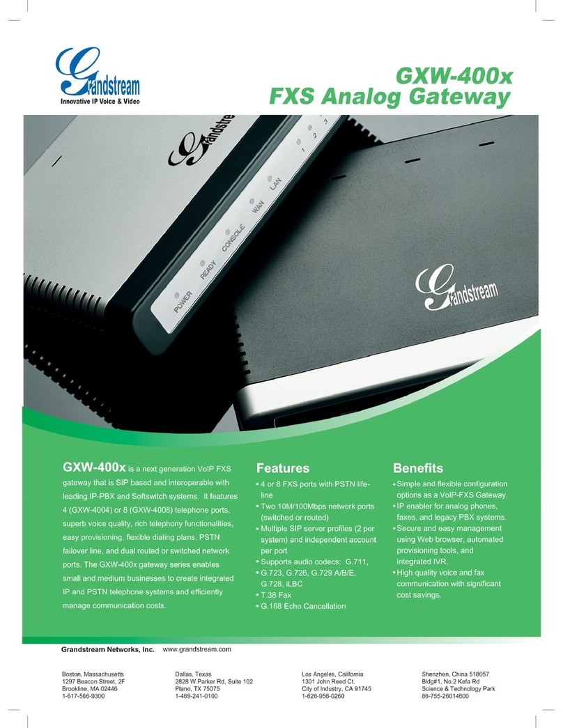 Grandstream Networks GXW-4004 Technical specifications Grandstream Networks GXW-4004 Technical specifications