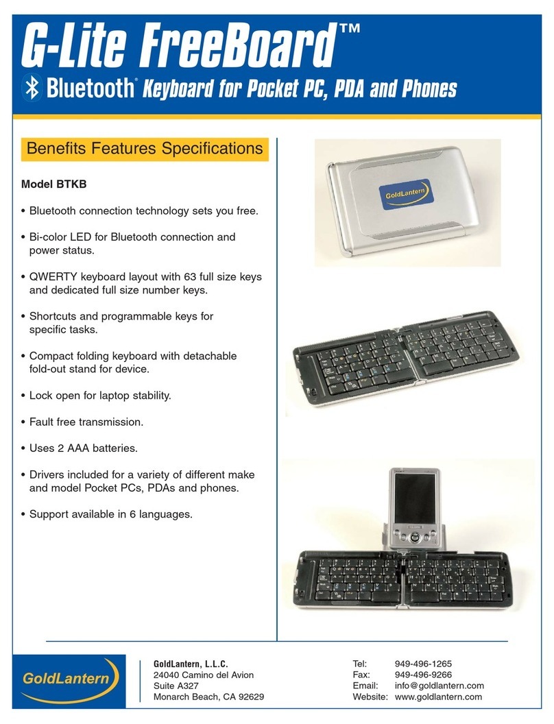 Goldlantern G-LITE BTKB Specifications