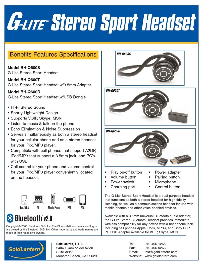 Goldlantern G-LITE BH-Q600 Specifications