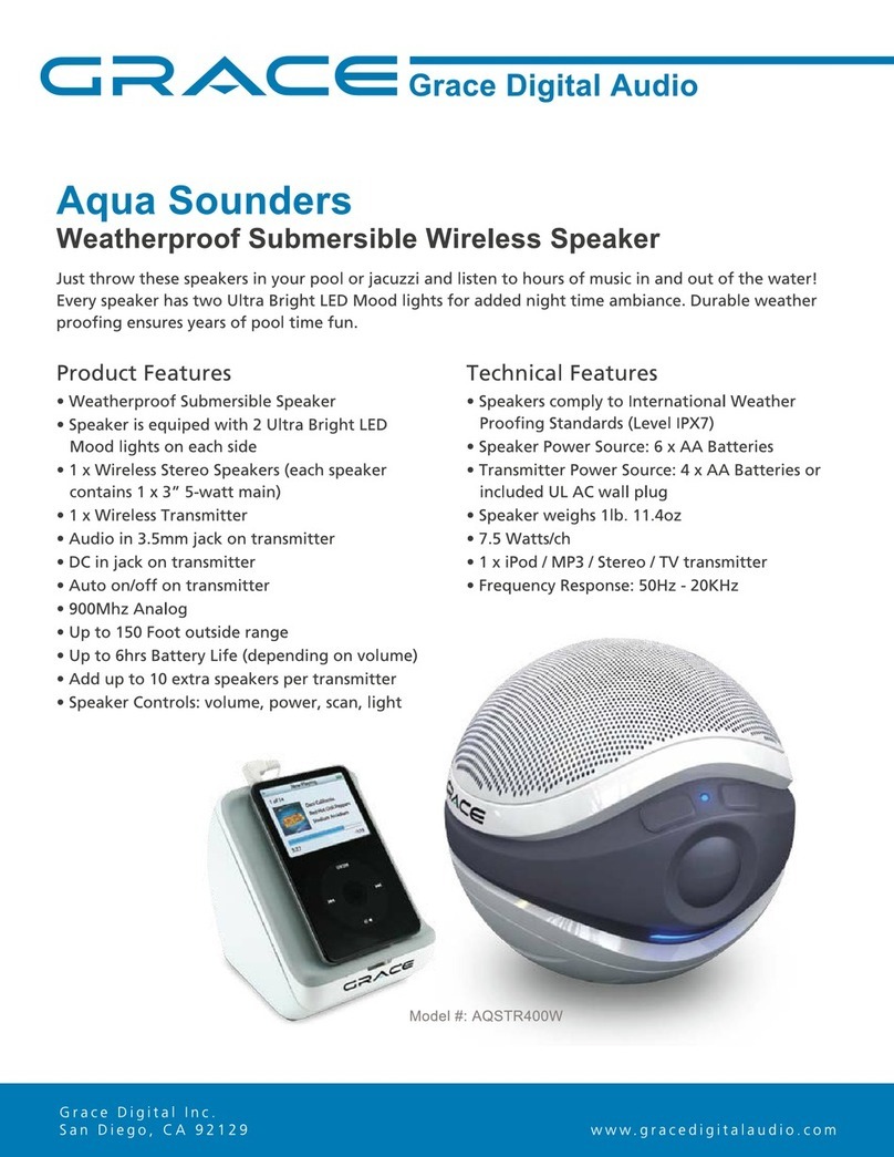 Grace Digital Audio Aquasounders AQSTR400W Owner's manual