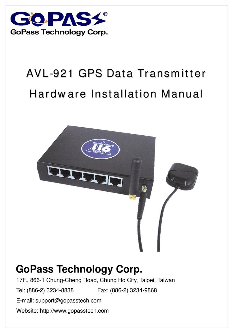 GoPass AVL-921 Hardware installation manual