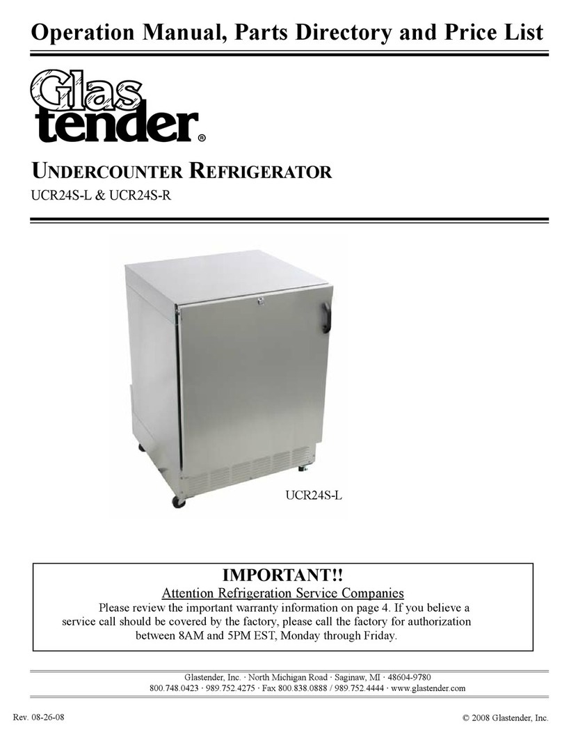 Glastender UCR24S-L Operation manual