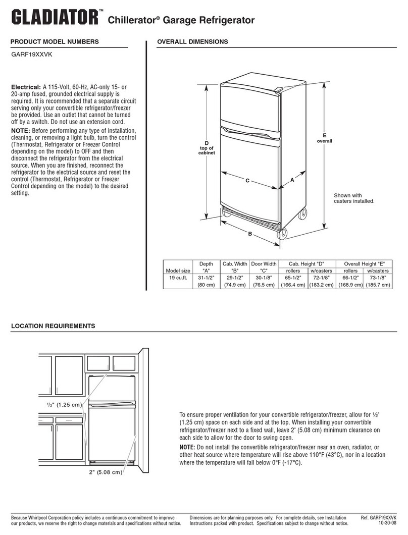 Gladiator Chillerator GARF19XXVK User guide