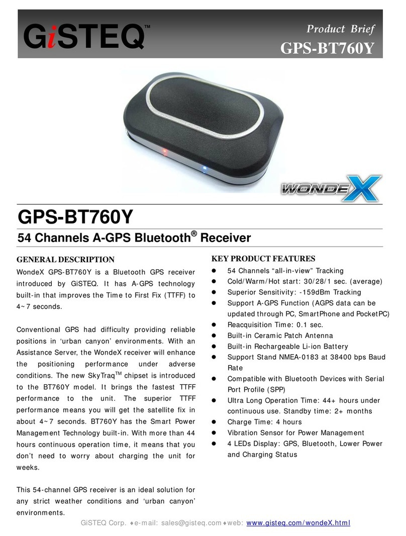 Gisteq wondeX GPS-BT760Y Specifications