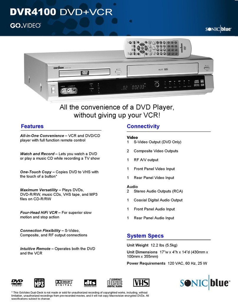 GoVideo Sonic Blue DVR4100 User manual