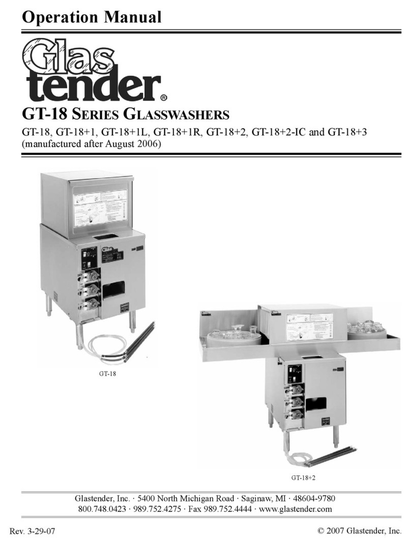 Glastender GT-18 User manual