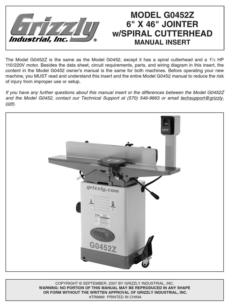 Grizzly G0452Z Manual insert