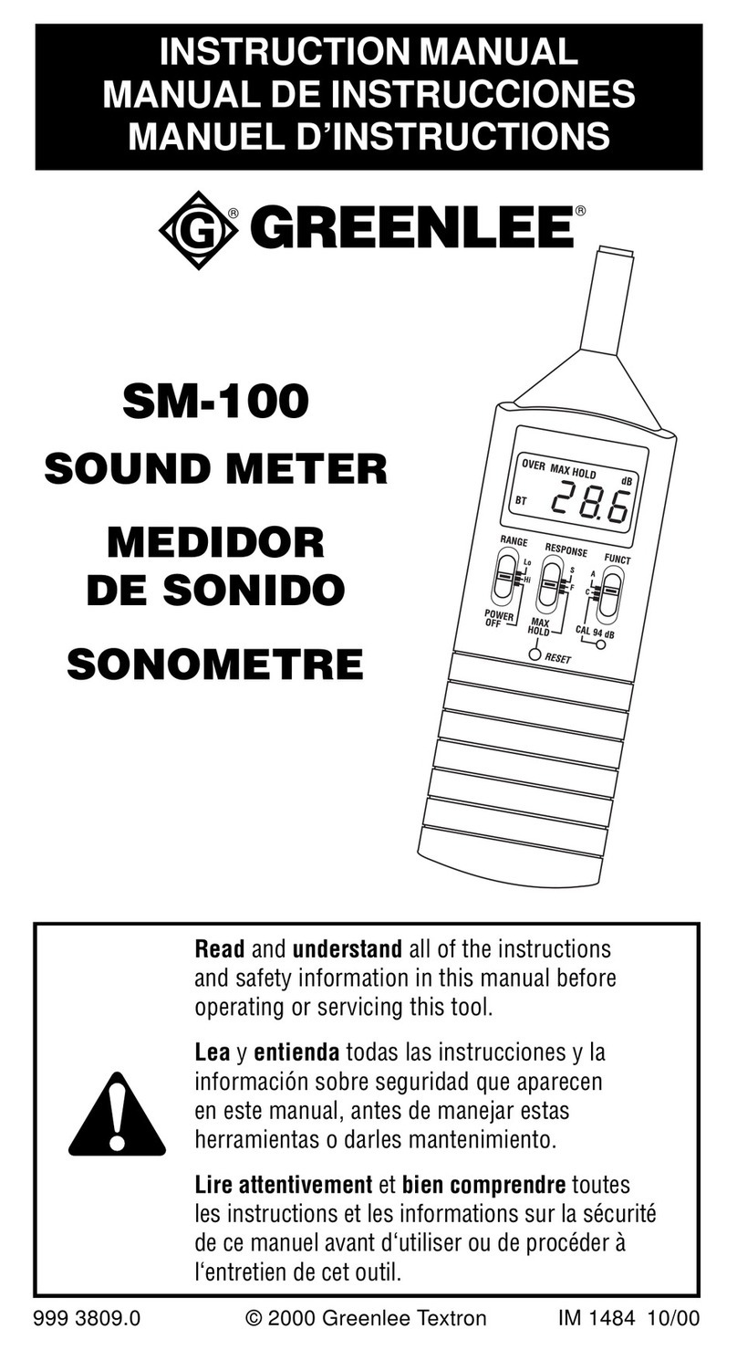 Greenlee SM-100 User manual