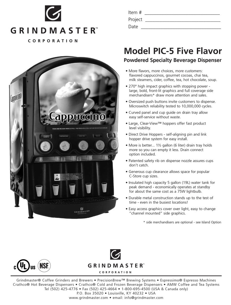 Grindmaster PIC-5 Five Flavor User manual Grindmaster PIC-5 Five Flavor User manual
