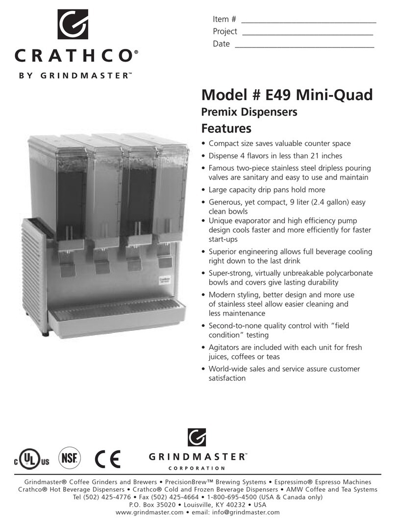 Crathco E-49 Mini-Quad User manual