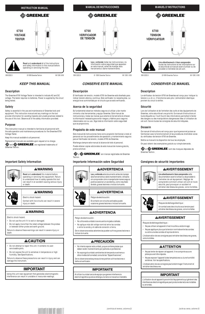 Greenlee 6700 User manual