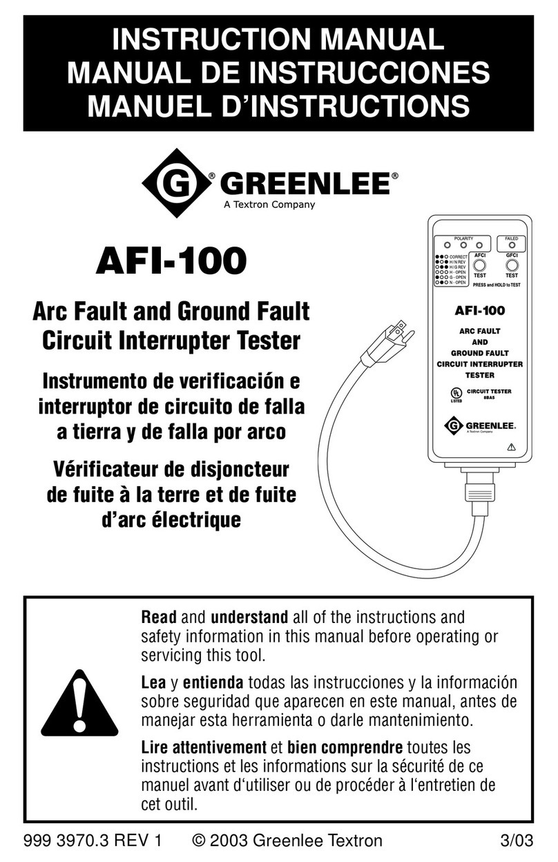 Greenlee AFI-100 User manual