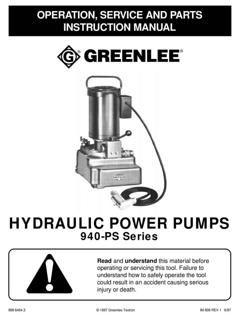 Greenlee 940-PS Operation, service and parts instruction manual