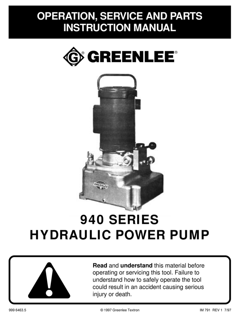 Greenlee 940m3 SERIES Operation, service and parts instruction manual