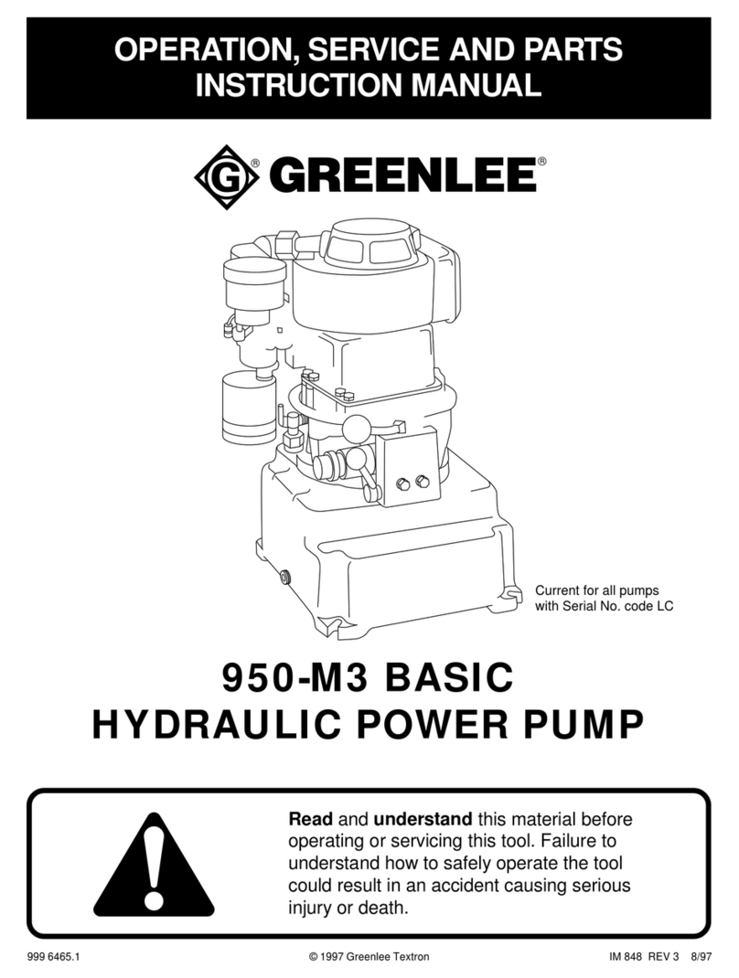 Greenlee 950-M3 Operation, service and parts instruction manual