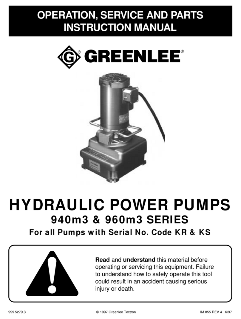 Greenlee 940m3 SERIES Operation, service and parts instruction manual