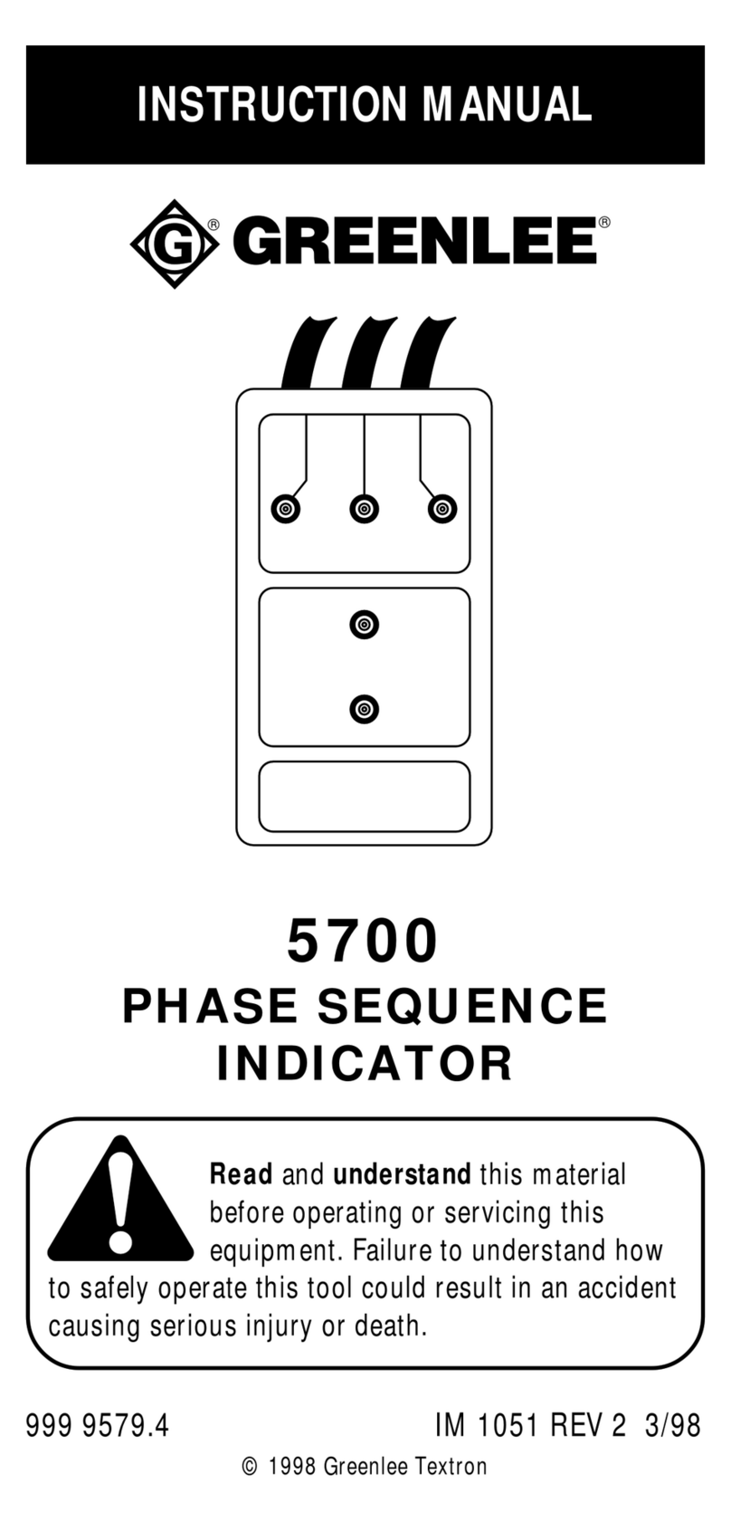 Greenlee 5700 User manual