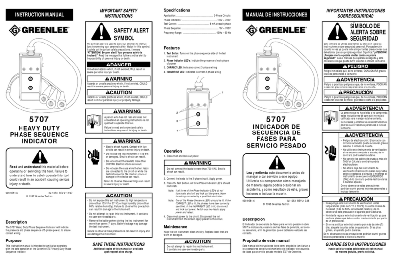 Greenlee 5707 instruction manual